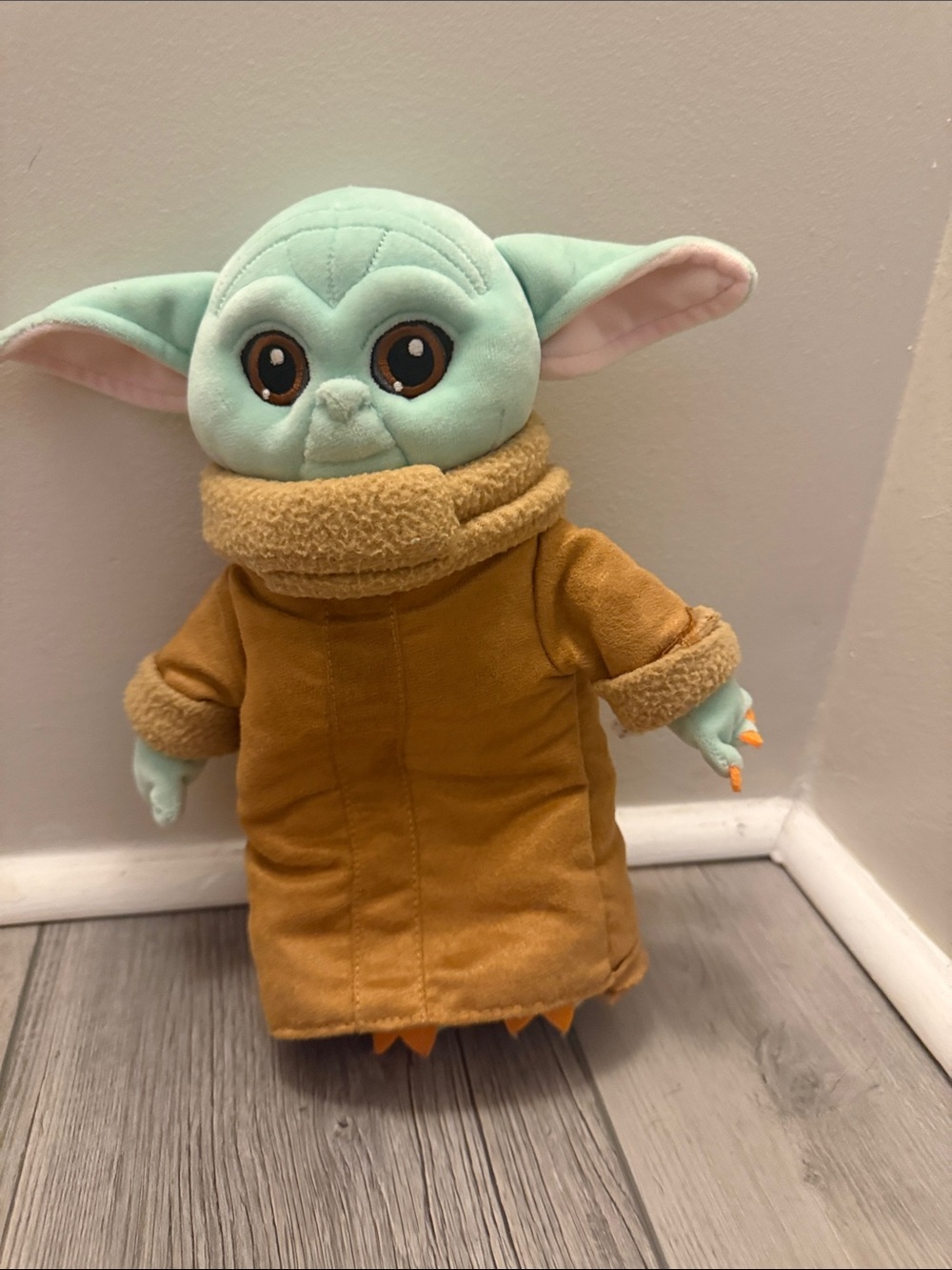 Star Wars  baby Yoda Mint Green Plush Grogu with Tan Coat